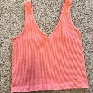 Coral Ribbed Women's Tank Top